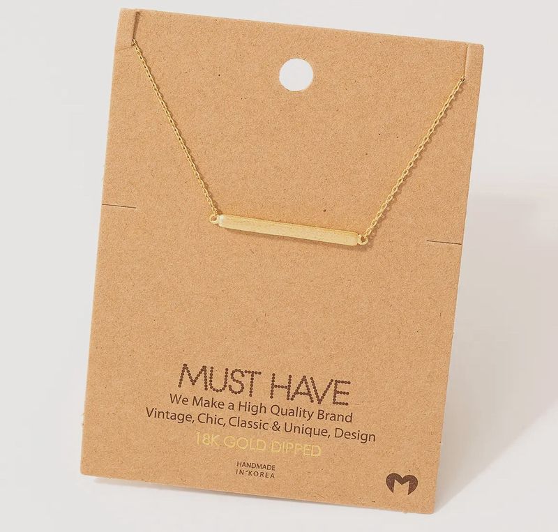 Thin Bar Pendant Necklace