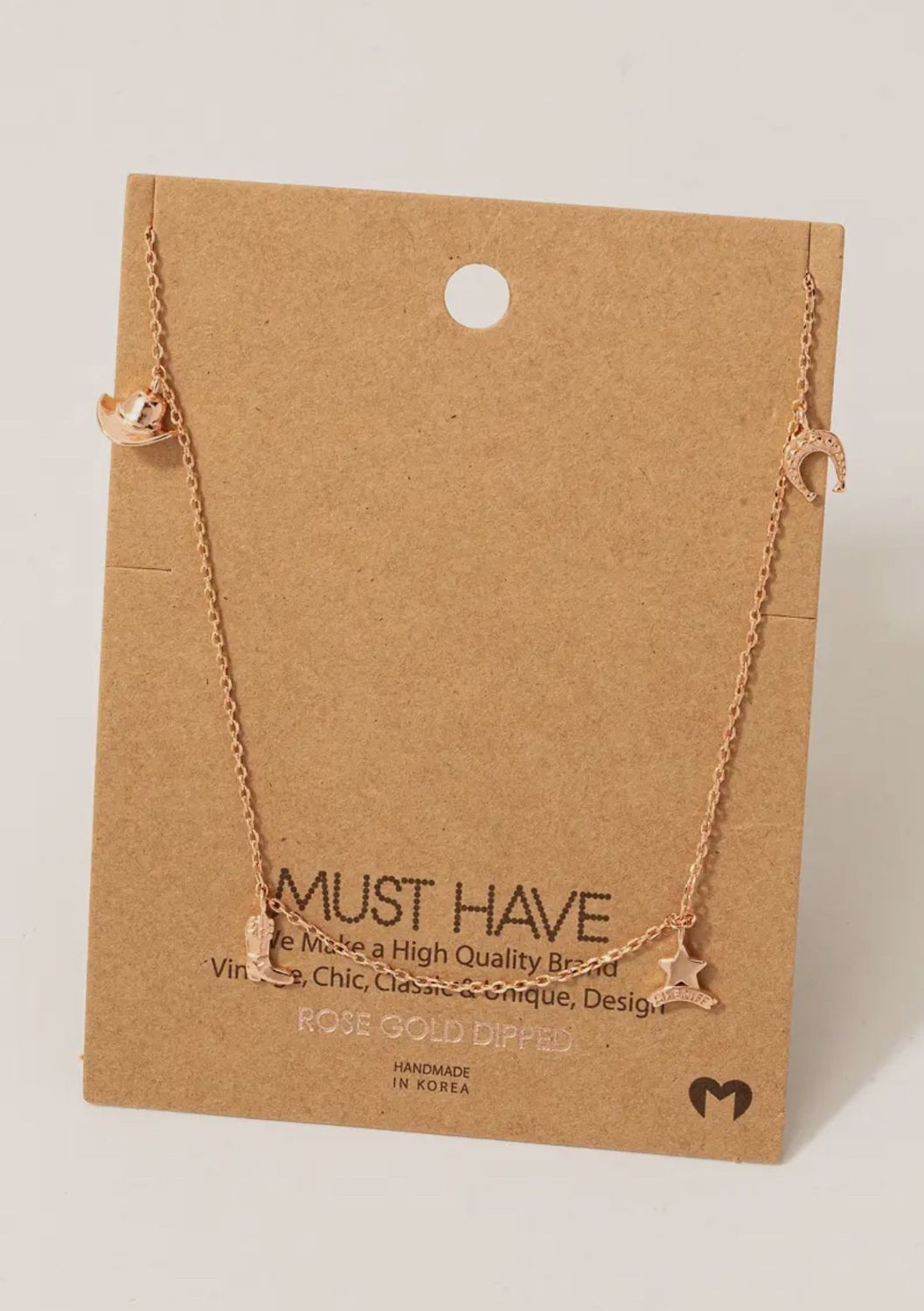 Gold Dipped Cowboy Theme Charms Chain Necklace