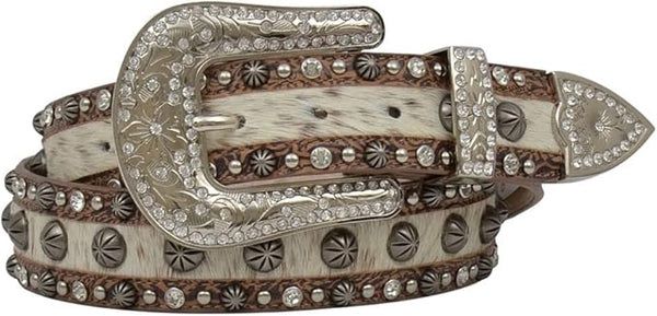 Women&#39;s Brown and Silver Western Belt