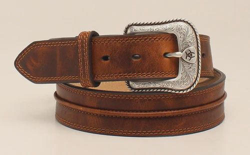 Men&#39;s Rowdy Brown Center Cord Western Belt