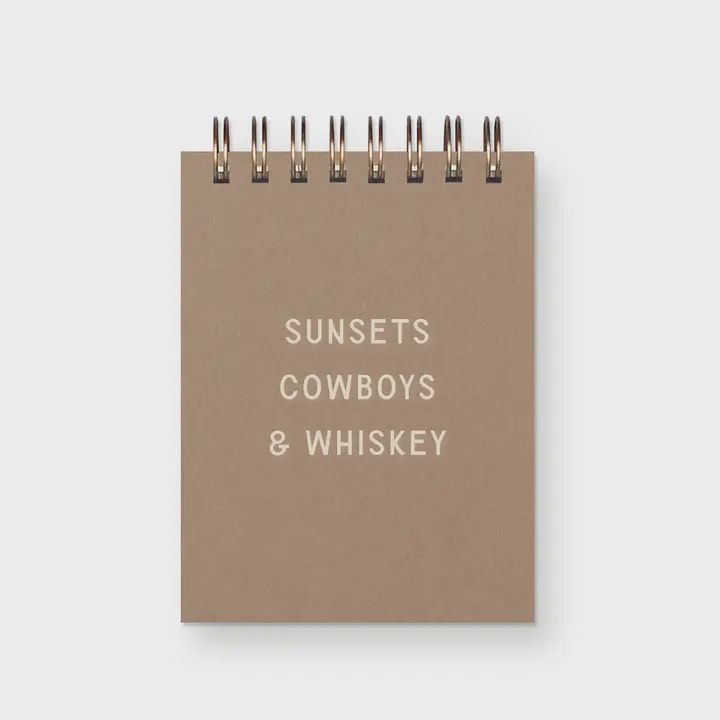 Sunsets Cowboys Whiskey Mini Jotter Notebook