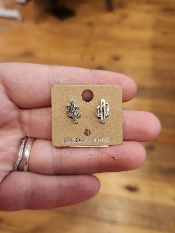 Dainty Desert Cactus Stud Earrings