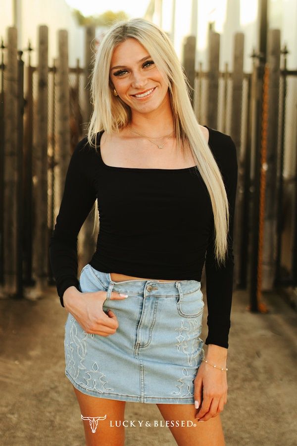 Square Neckline Ruched Side top