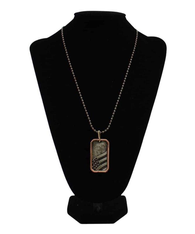 USA FLAG DOG TAG 24&quot; CHAIN