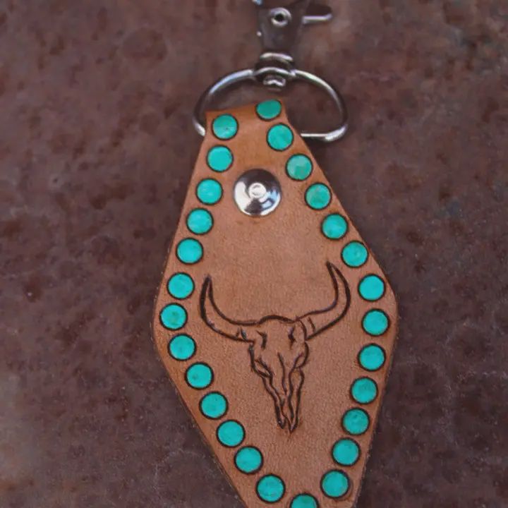 Bull Skull Motel Keychain