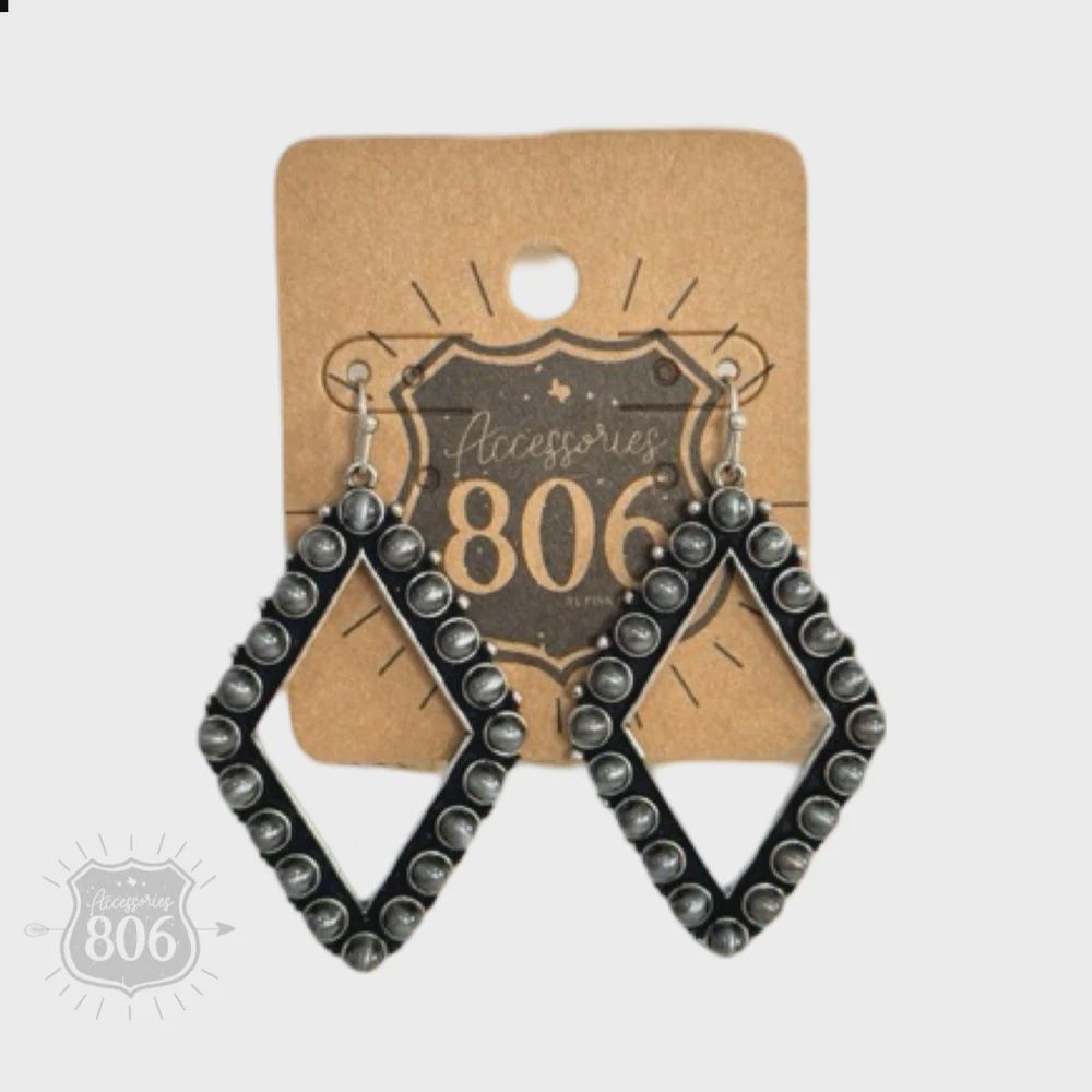 Burnished Silver Diamond Earring 806-E469