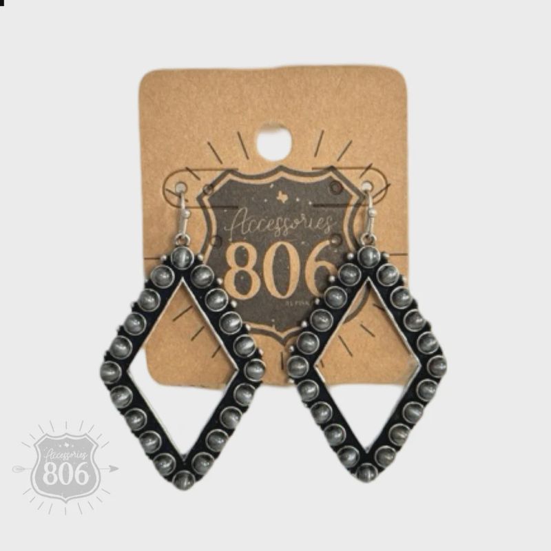 Burnished Silver Diamond Earring 806-E469