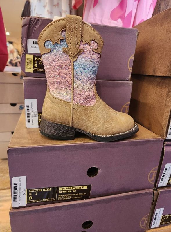 Toddlers' Glitter Lace Western Boots