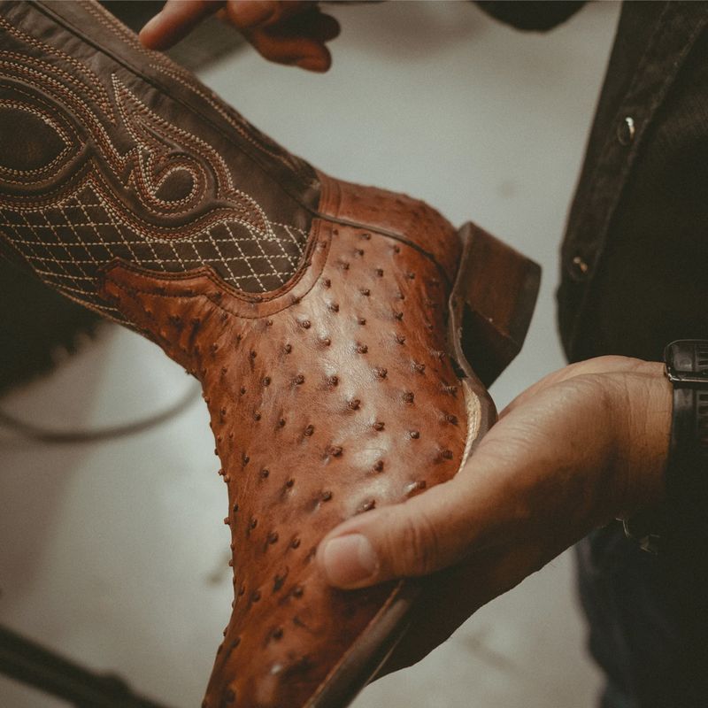 Men&#39;s Ozzy Exotic Full Quill Ostrich Western Boots - Broad Square Toe