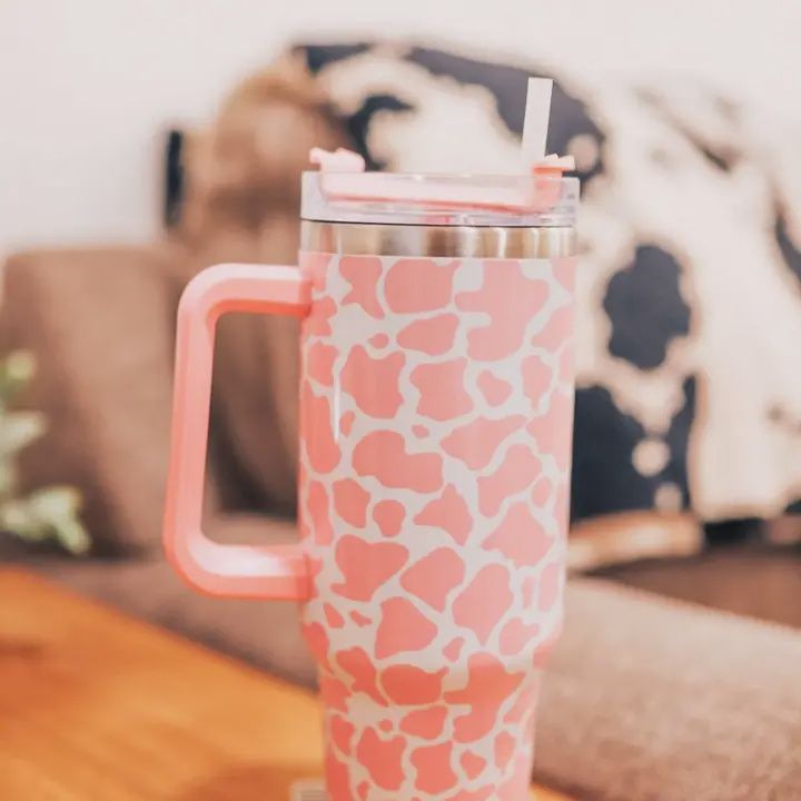 Pink Cowhide Tumbler