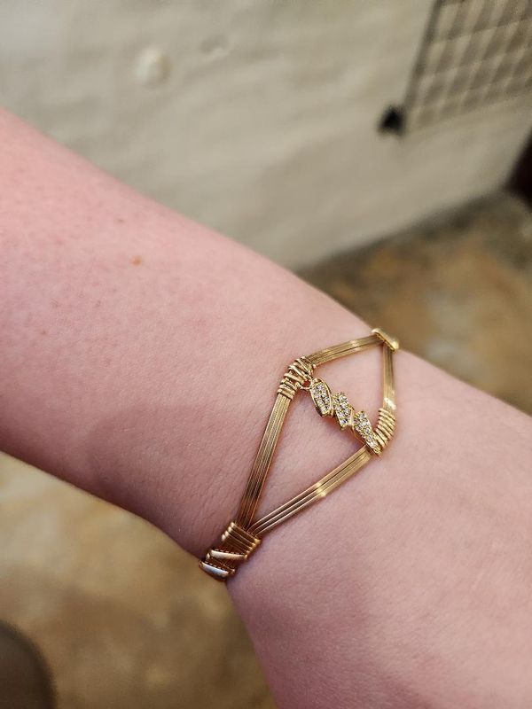 Diamond and Gold Lightning Bolt Bracelet