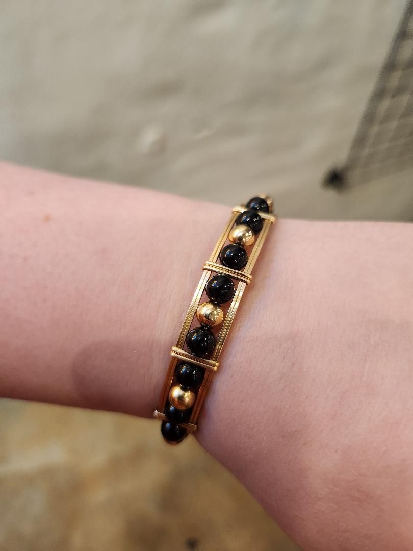 Gold and Onyx Bracelet