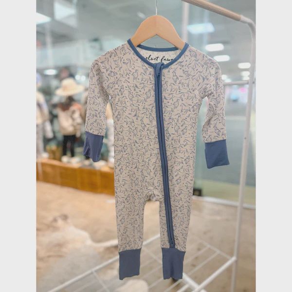 Bamboo Zipper Pajama-Wild Horses