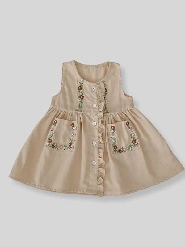 100% Cotton Embroidered Tank Dress