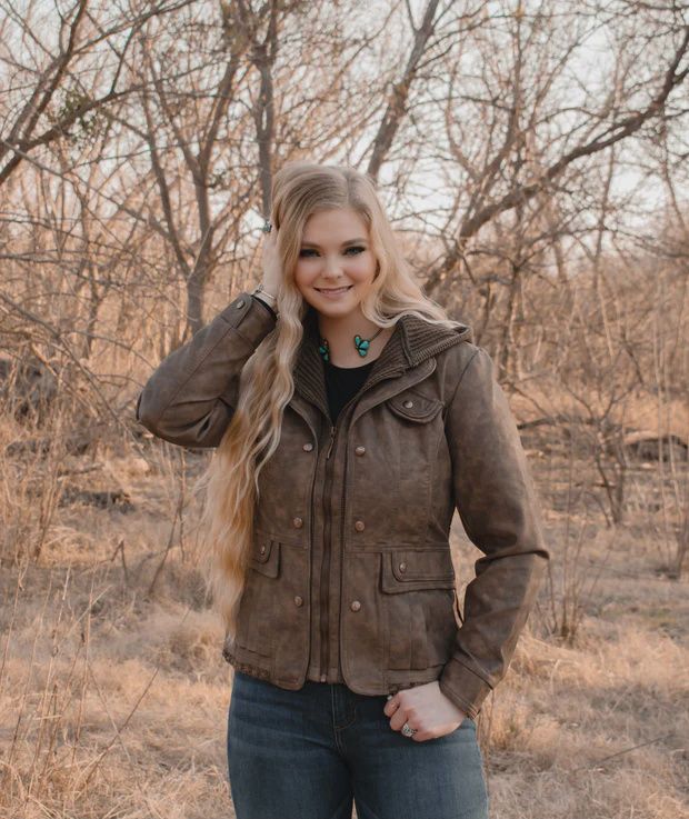 Ladie&#39;s Poly Faux Leather Fashion Jacket