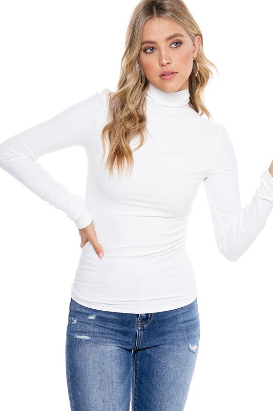 Ribbed Turtle Neck Top