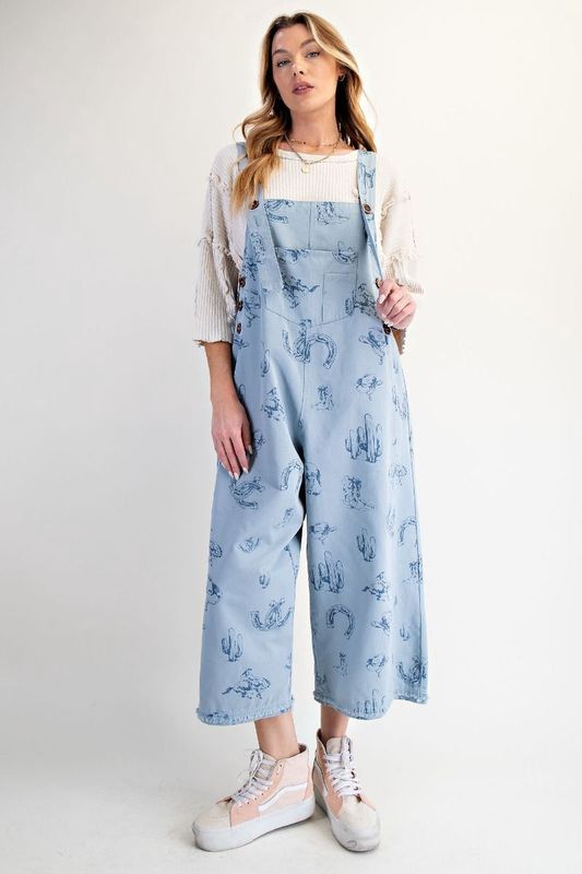 WESTERN PRINTED TWILL OVERALLS