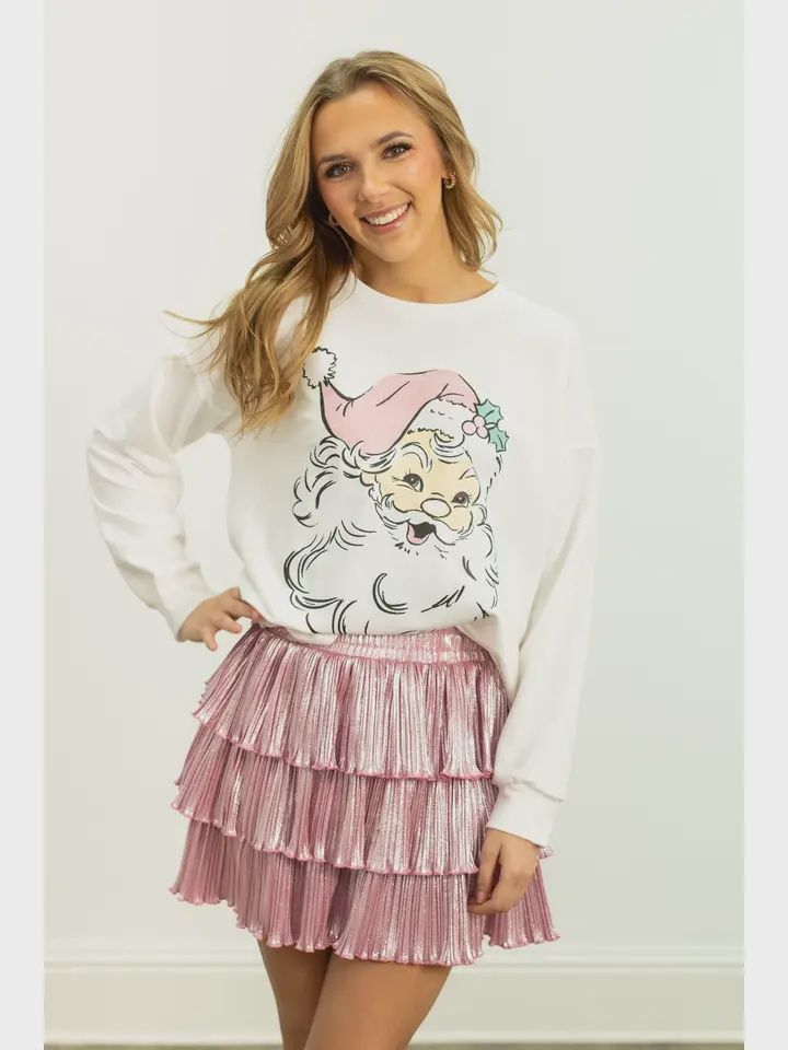 Cute Santa on Light Weight Sweatshirt