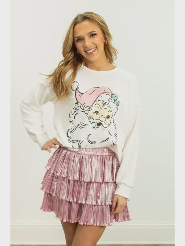 Cute Santa on Light Weight Sweatshirt