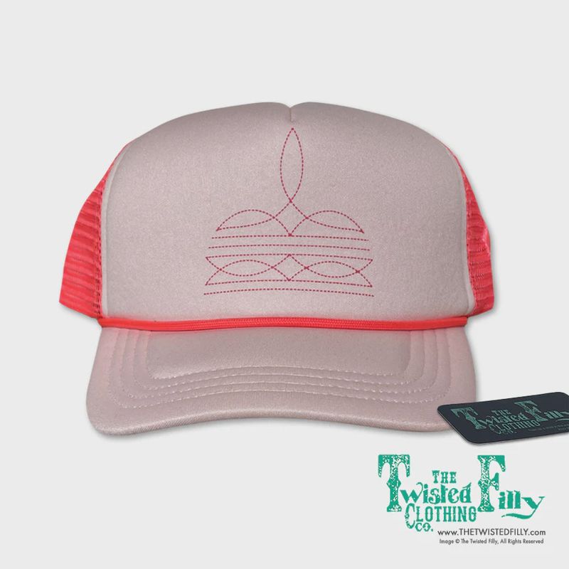 Boot Stitch Foam Trucker Hat-Pink