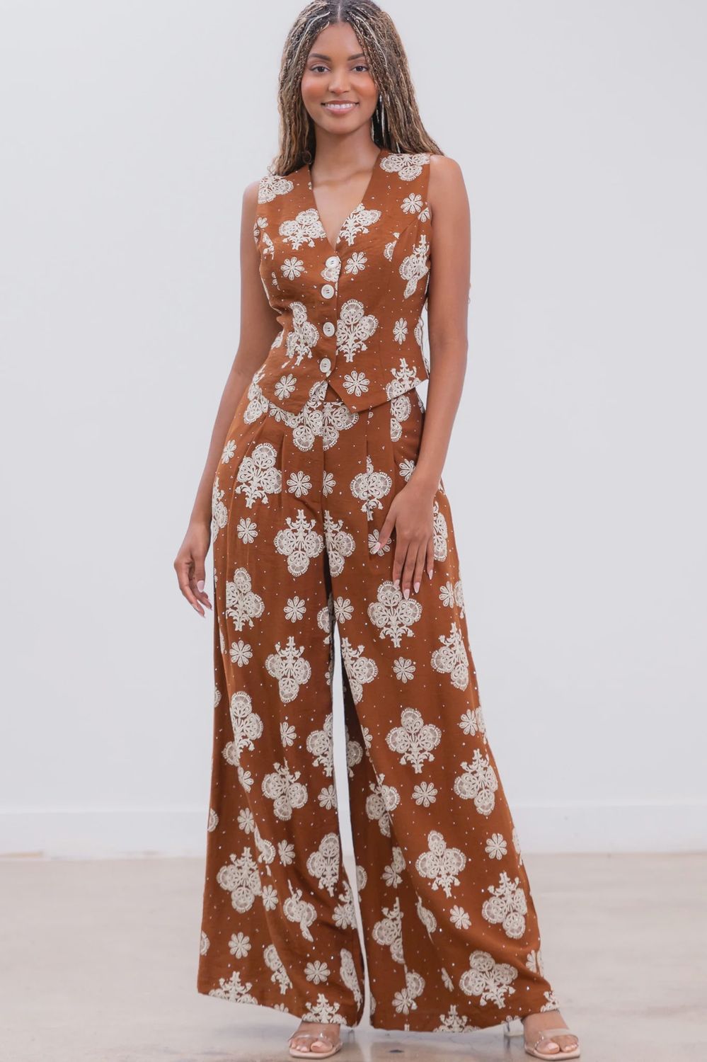 3D HOTFIX WIDE PANTS