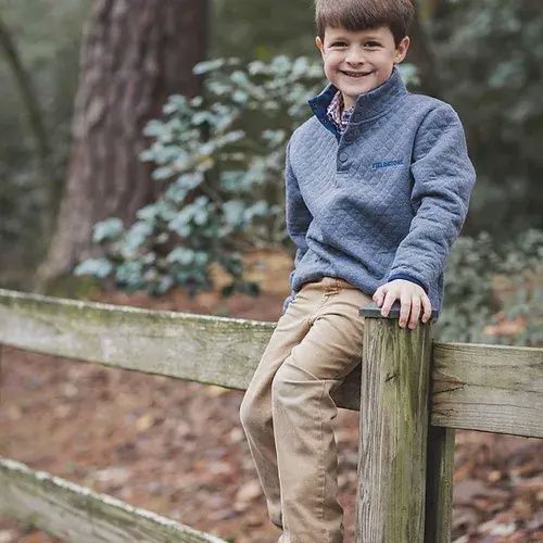 YOUTH QUILTED PULLOVER-GREY