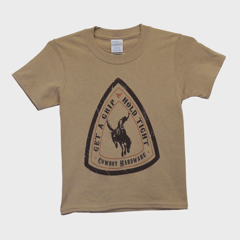Youth Boy&#39;s Tan &quot;Get A Grip&quot; Short Sleeve T-Shirt