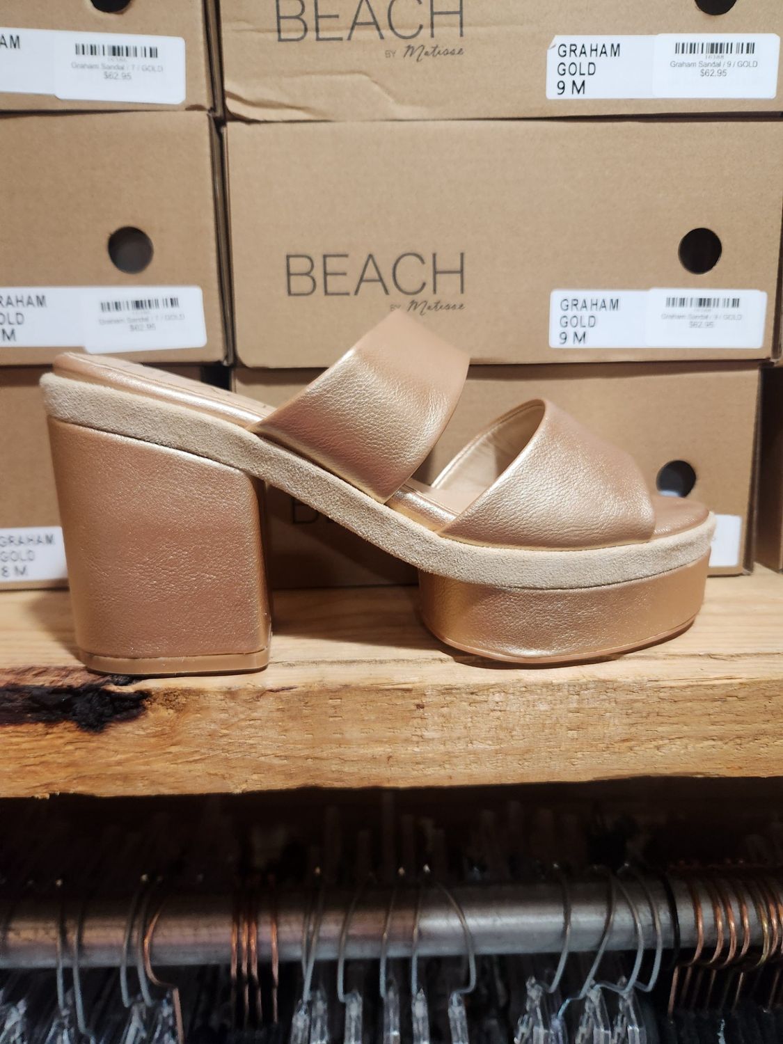 Graham Sandal, Colour: GOLD, Size: 6