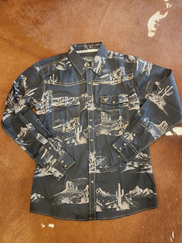 Western Scenery Long Sleeve Print