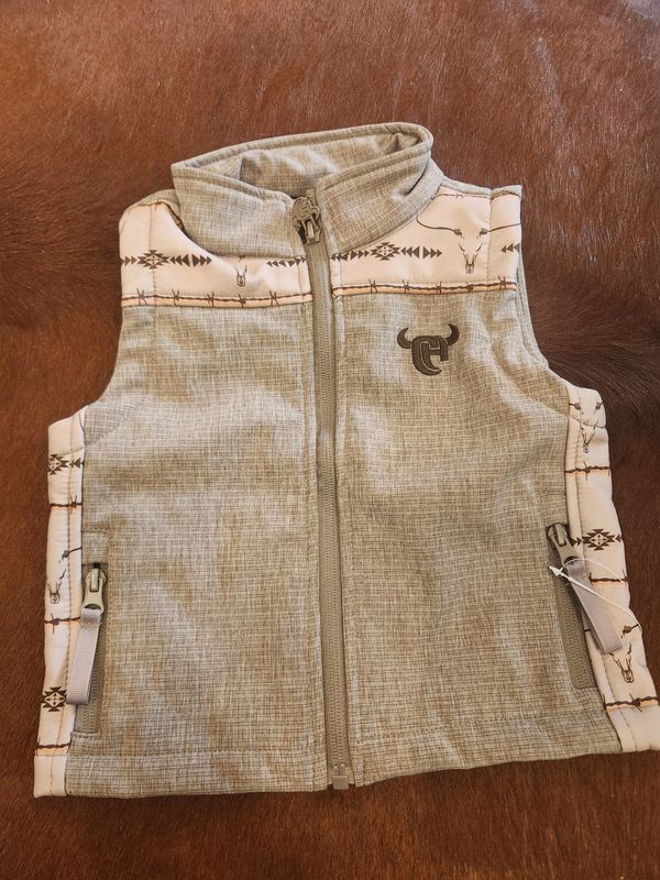 Toddler Ghost Aztec Barb Accent Polyshell Vest