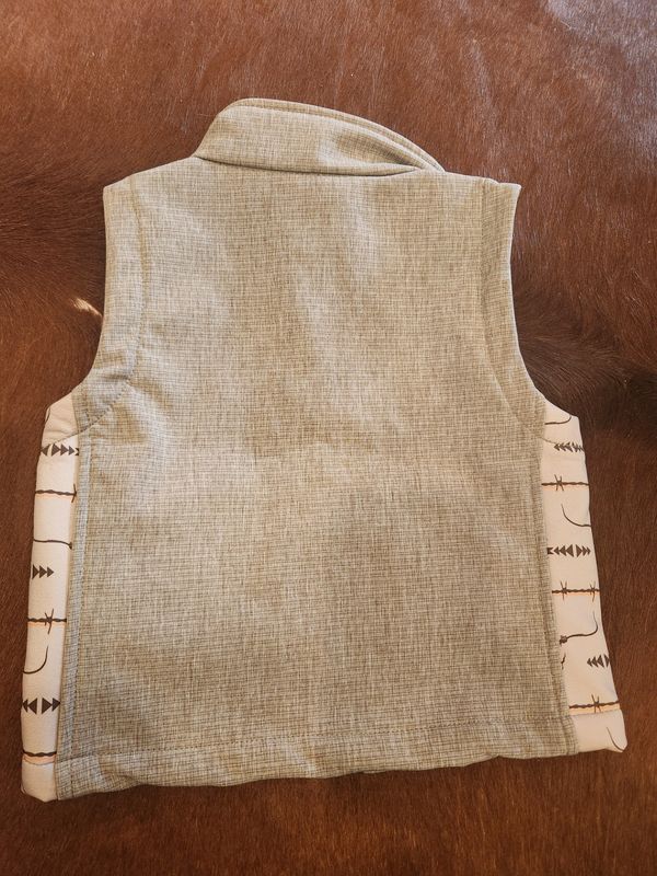 Toddler Ghost Aztec Barb Accent Polyshell Vest