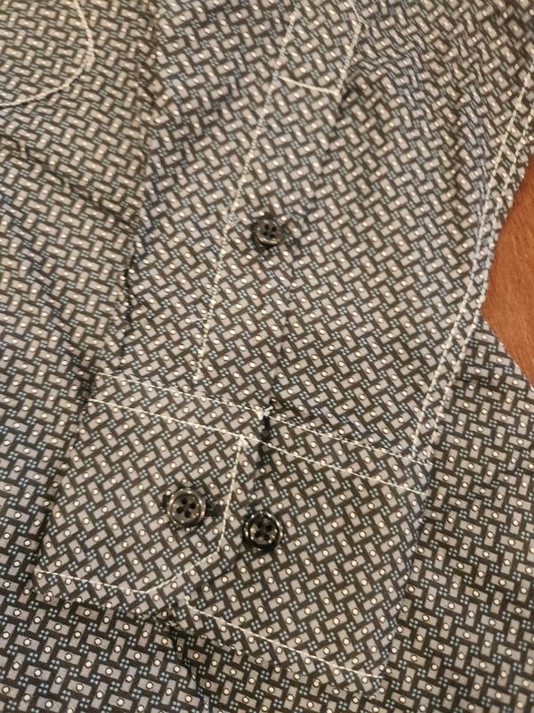 Basket Weave Long Sleeve Print W/ Buttons