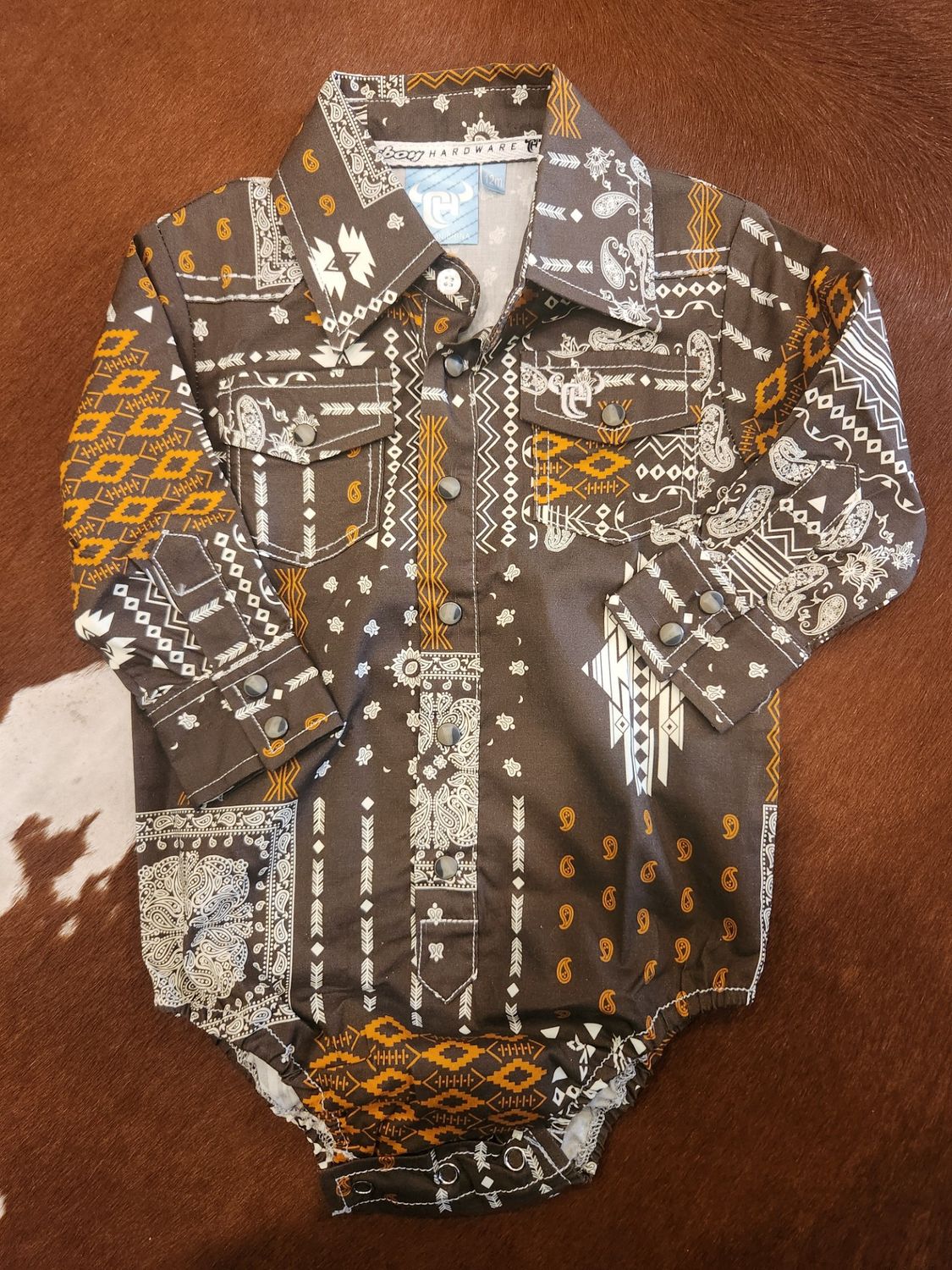 Infant Aztec Bandana Long Sleeve Romper