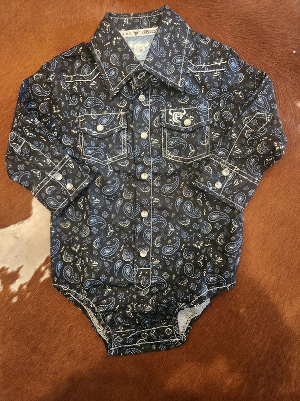 Infant Scatter Paisley Long Sleeve Romper