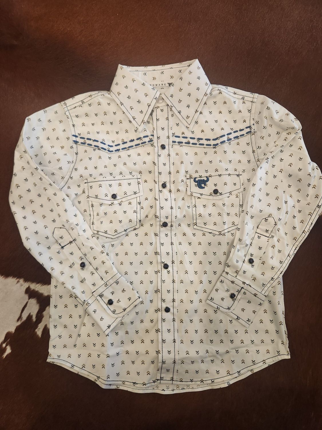 Youth Muted Chevron Long Sleeve Print