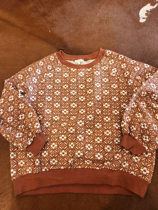 Flower Jaquard Knit Pullover Sweater