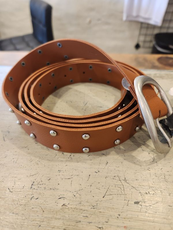 brown studded belt