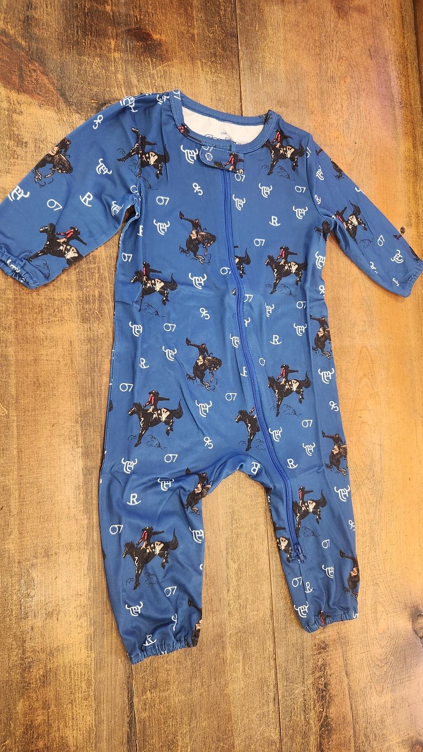 Infant Vintage Bronc Print Romper