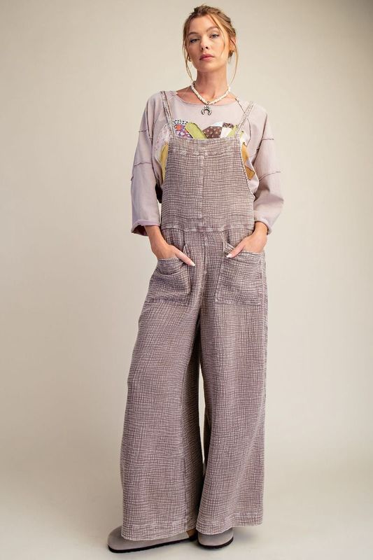 Mineral Washed Cotton Jumpsuit