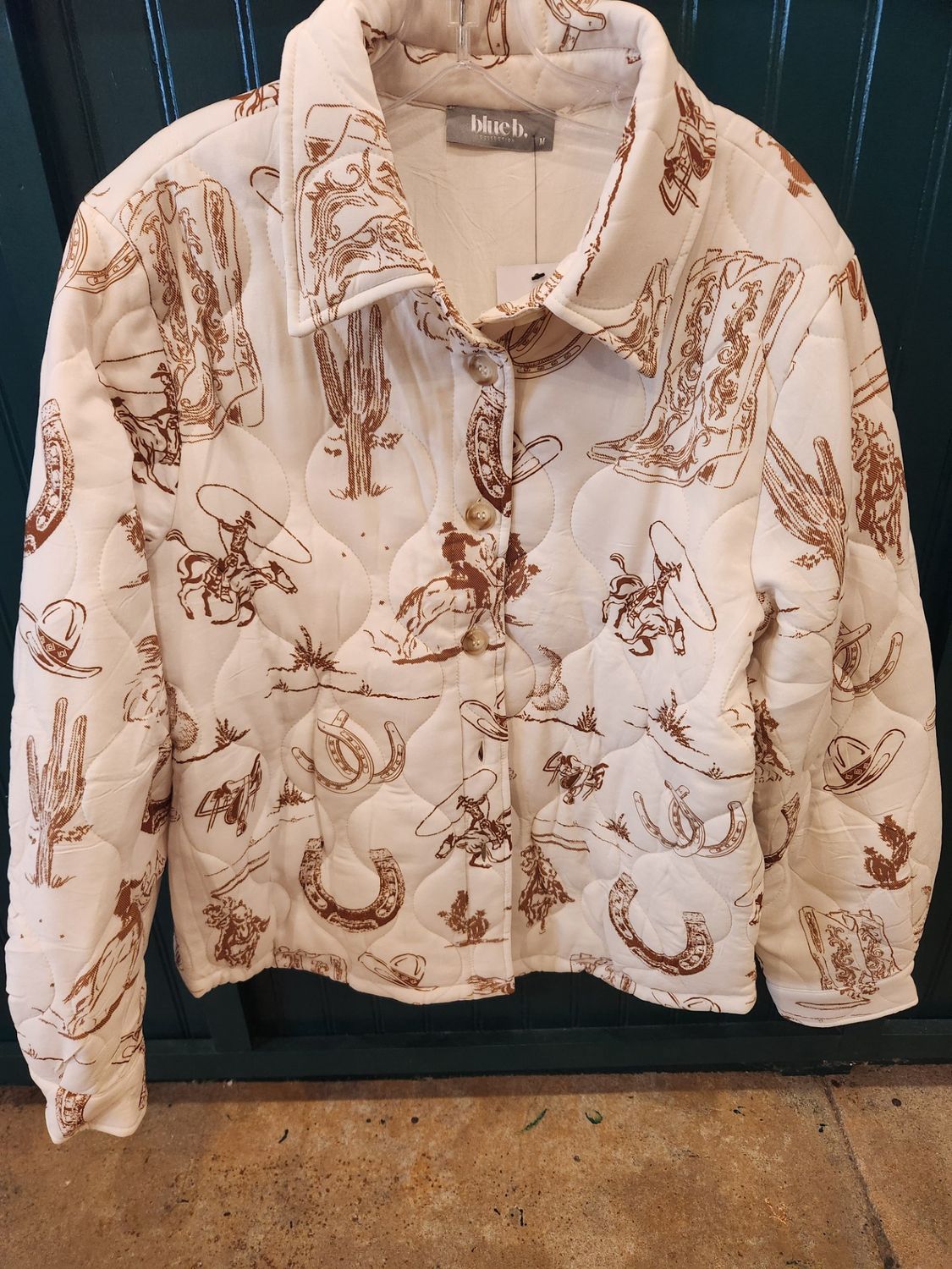 Western Printed Quilted Shacket