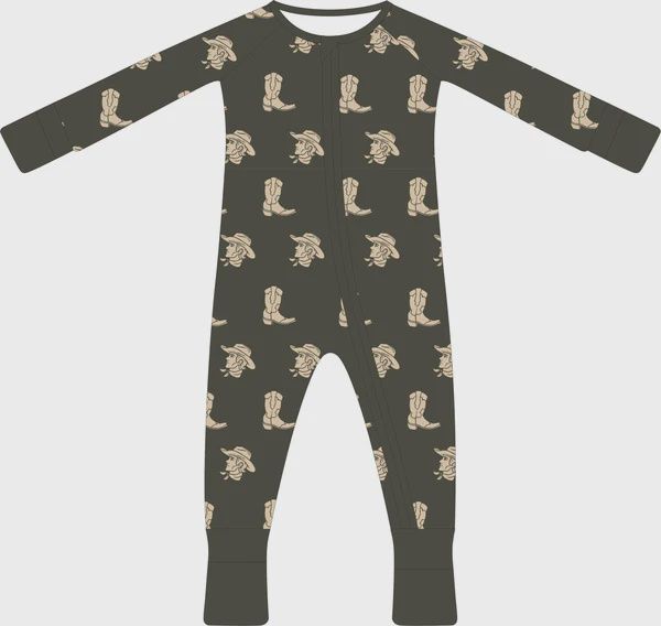 Convertible Two-Way Ruffled Zipper One Piece-Camo Cowboy