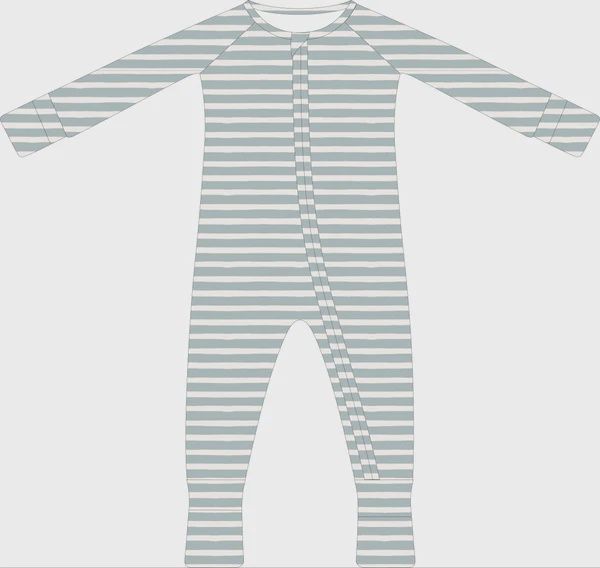 Convertible Two-Way Ruffled Zipper One Piece-Vintage Stripe