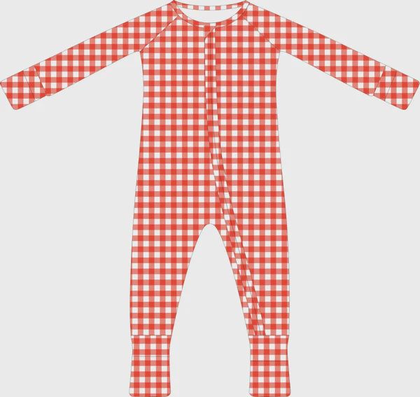 Convertible Two-Way Ruffled Zipper Onesie-Picnic