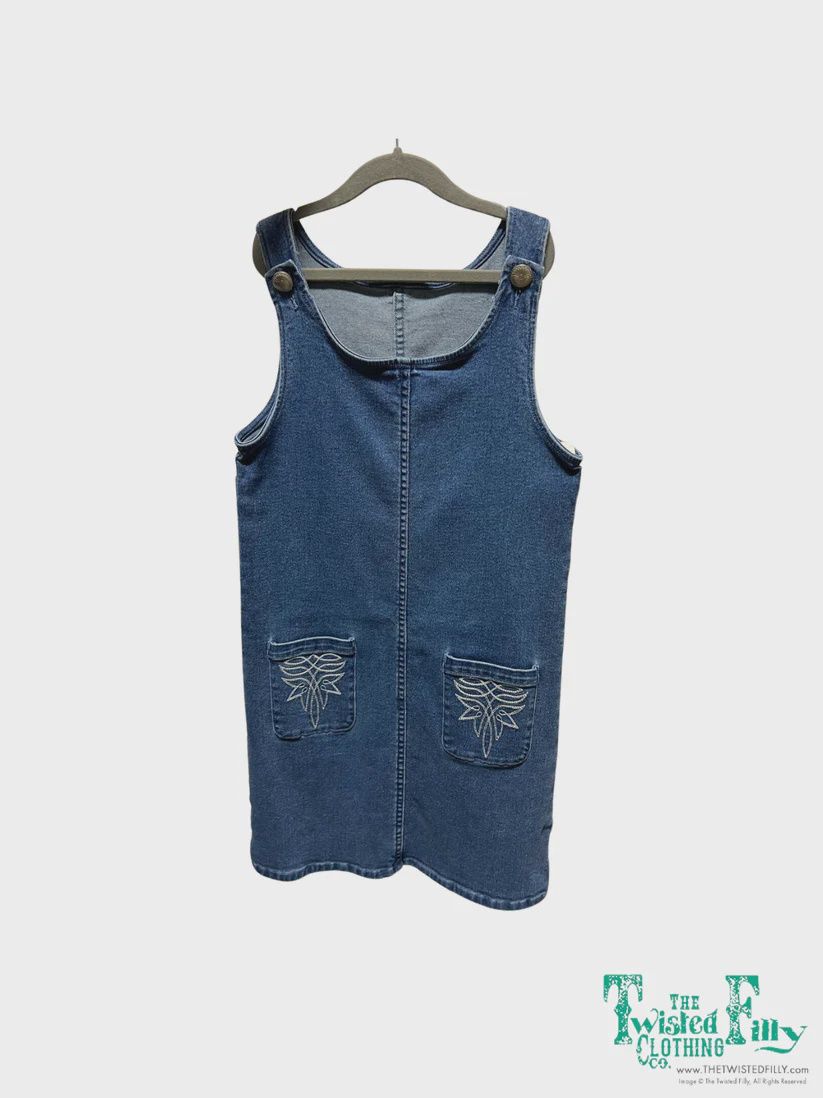Boot Stitch Denim Dress - TODDLER