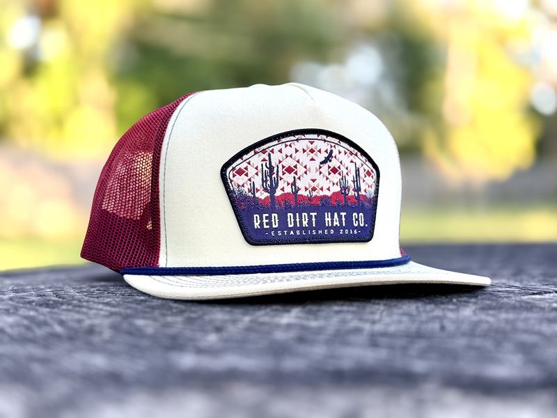 Over Yonder - Stone/Burgundy Navy Rope 5 Panel