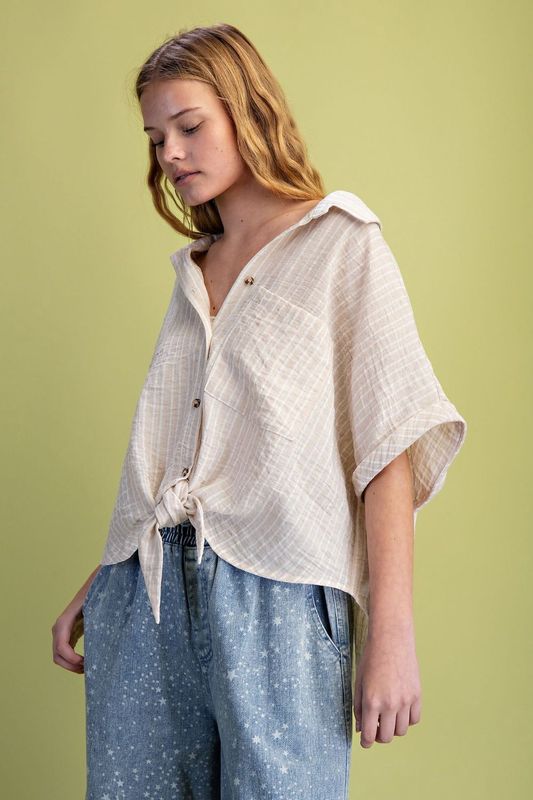 Striped Linen Button Down Shirt