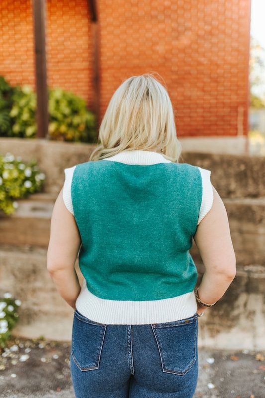 Jade Ivory Yeehaw Knit Sleeveless Sweater