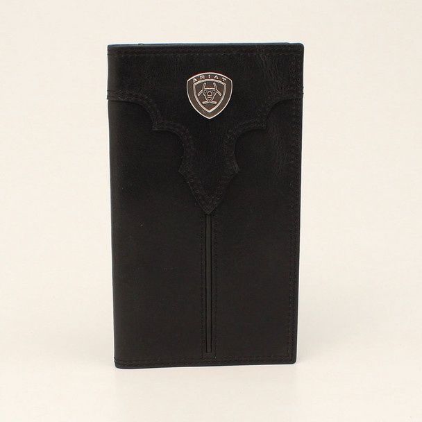 ARIAT CENTER BUMP SHIELD BLACK RODEO WALLET