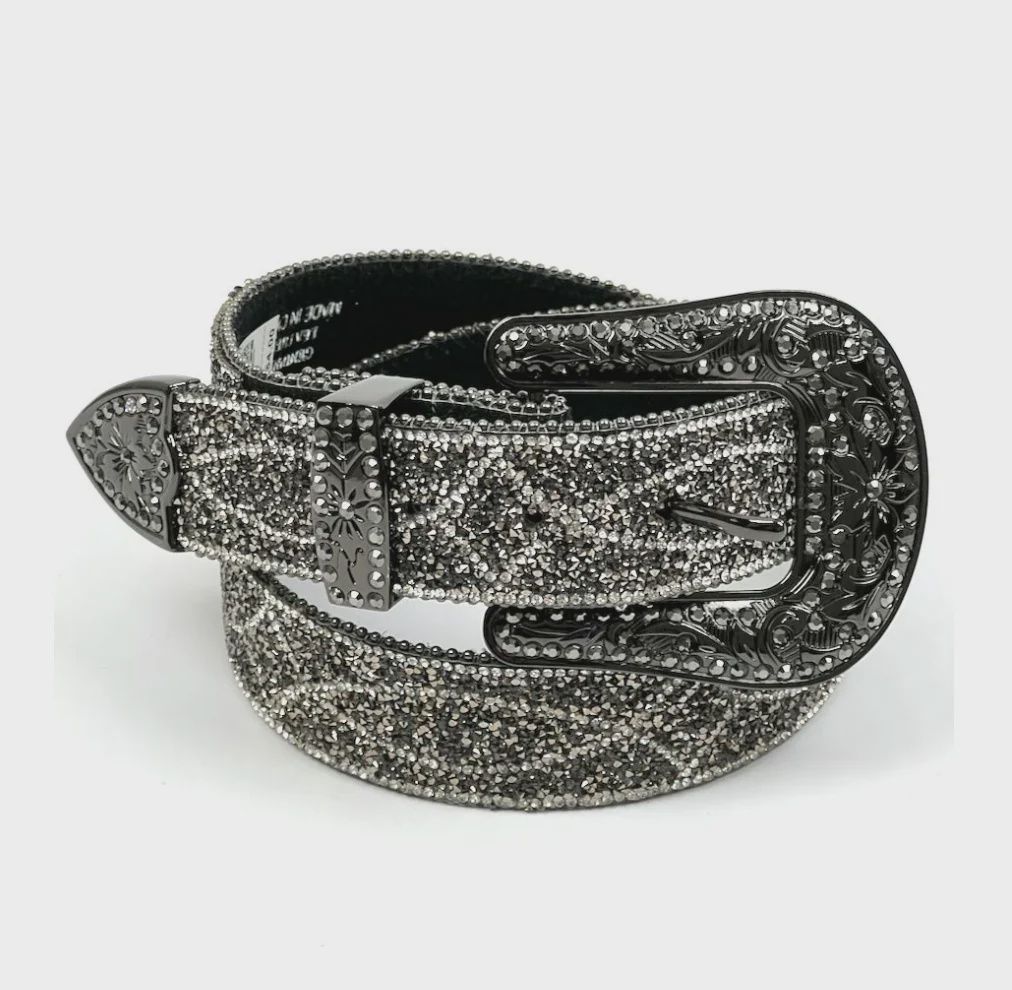 Angel Ranch Women's Black Hematite Beaded Belt