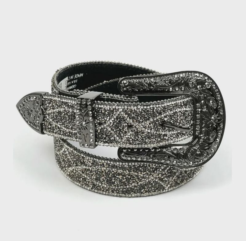 Angel Ranch Women's Black Hematite Beaded Belt